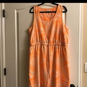 Bright Orange sun dress Gap Tropical Comfy Flowy